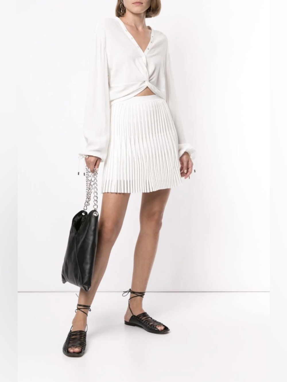 New! Dion Lee Twist Placket Long Sleeve Blouse in Ivory White 🤍 size 4